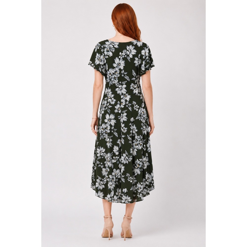 NWT Fortune + Ivy Irene Faux Wrap Brushed Knit Maxi Dress – Olive Floral – XL - Picture 2 of 4